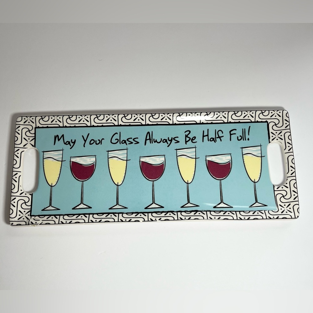 Mud Pie wine glass Serving Tray